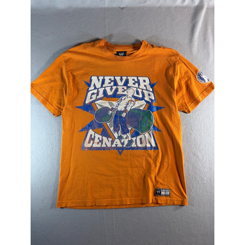 WWE John Cena Never Give Up Cenation Orange Graphic T-Shirt Mens Large